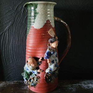 Large Early 20th Century Japanese Sumida Gawa Tanker Vase *Repairs - Read Desc